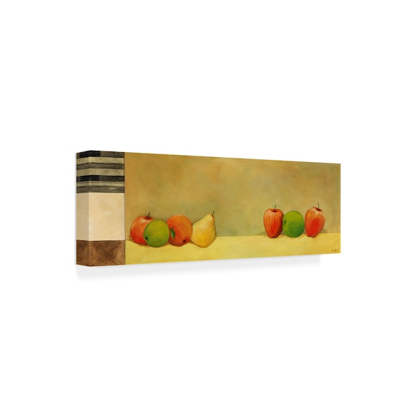 Pablo Esteban 'Pears Apples Green 1' Canvas Art,16x47